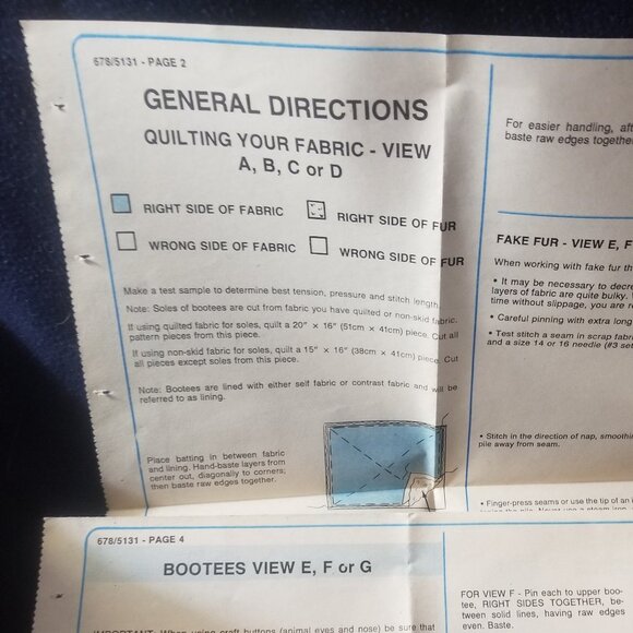 vtg McCall's Cozy Toes baby booty making guide - Picture 5 of 9